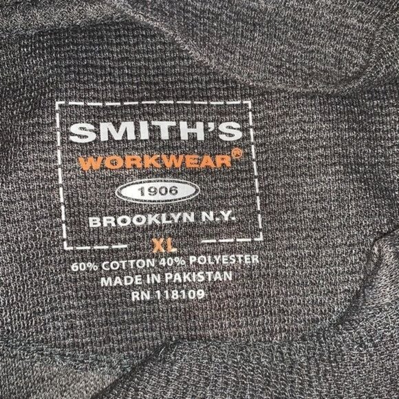 Smiths Workwear Mens Gray 1/4 Zip Pullover Sweatshirt XL Cotton Blend - Picture 3 of 12